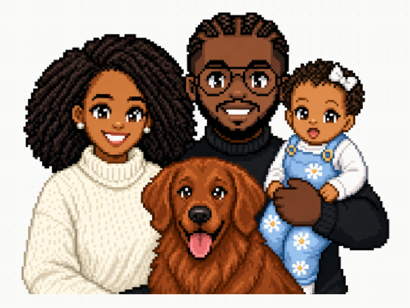 The Sellers Family — Brandon, Jasmine, Logan, and Cooper